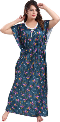 Nightify Women Nighty(Multicolor)