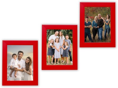 KDM Home Decor Wood Wall Photo Frame(Red, 3 Photo(s), 6x8 Inch)