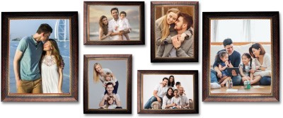 KDM Home Decor Wood Wall Photo Frame(Brown, 6 Photo(s), 2=8x10 & 4=6x8 Inch)