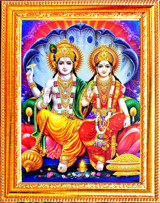 SUNINOW LORD VISHNU LAXMI JI | RELIGIOUS PHOTO FRAME Religious Frame