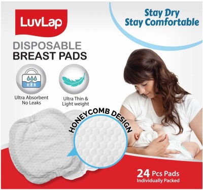 LuvLap Ultra Thin Honeycomb Disposable, High Absorbent, Nursing Breast Pad(Pack of 24)