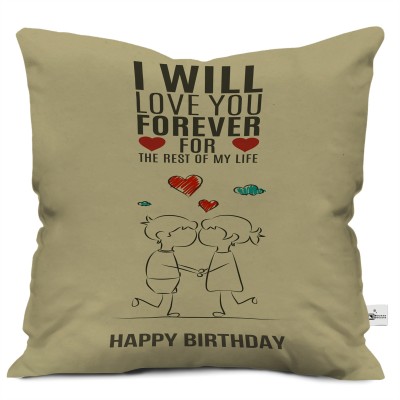 Gifts Corner Microfibre Quotes Cushion Pack of 1(Beige)