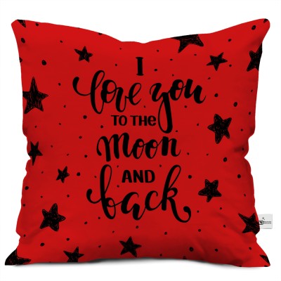 Square Designs Fashion Microfibre Quotes Cushion Pack of 1(Red)