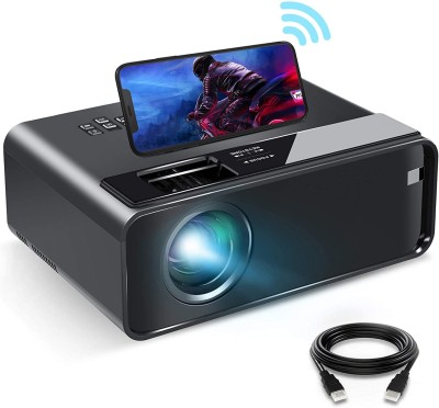 IBS WIFI Mini Projector ,1080P HD Portable Projector with 4600 Lux and 200" Screen, Compatible with Android/iOS/HDMI/USB/SD/VGA Portable Projector, Projector with Synchronize Smartphone Screen (3500 lm) Portable Projector(Black)
