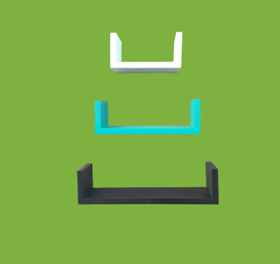 TFS MDF (Medium Density Fiber) Wall Shelf(Number of Shelves - 3, White, Black, Green)