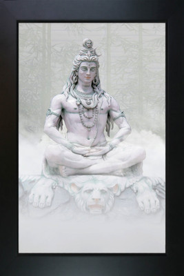 RV SALES Lord Shiva Photo Frame with Nice Painting for Wall Hanging and Pooja Room Religious Frame