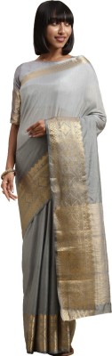 Shaily Retails Woven Banarasi Silk Blend Saree(Grey)