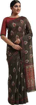 Shaily Retails Printed Bollywood Silk Blend Saree(Green)
