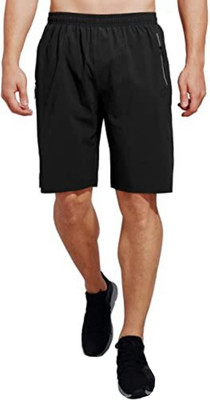 Reoutlook Solid Men Black Regular Shorts