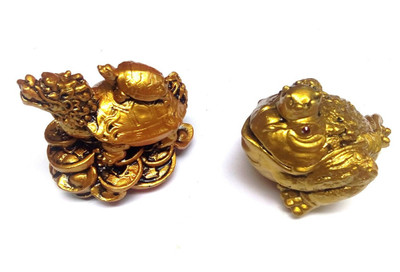 simonart and printing Decorative Showpiece  -  10 cm(Clay, Gold)
