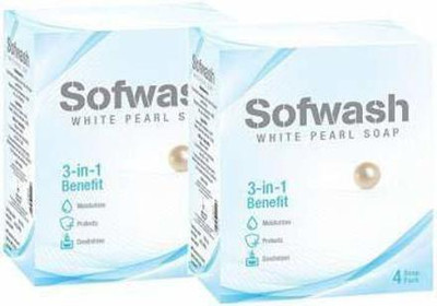 sofwash White Pearl Soap 75gX4 in each set(2 x 300 g)