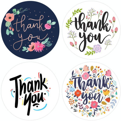 Tickprints® 3.81 cm Thank You Paper Stickers 1.5 Inch Round Self Adhesive Sticker(Pack of 1)