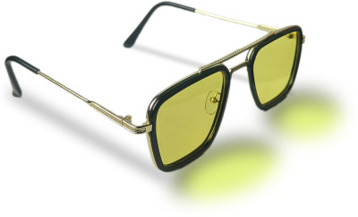 ROCKHILLS Retro Square Sunglasses(For Men & Women, Yellow)