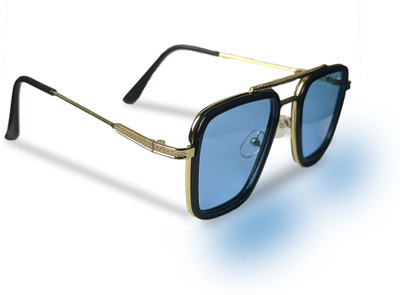 ROCKHILLS Retro Square Sunglasses(For Men & Women, Blue)