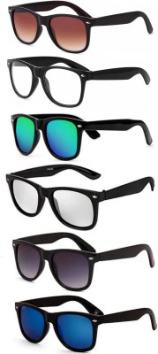 SUNBEE Wayfarer Sunglasses(For Men & Women, Brown, Clear, Green, Blue, Grey, Violet)