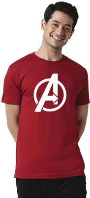 dreamkarts Printed Men Round Neck Maroon T-Shirt