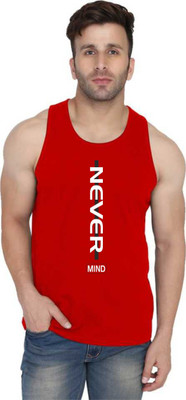 TEEFOX Typography Men Round Neck Red T-Shirt