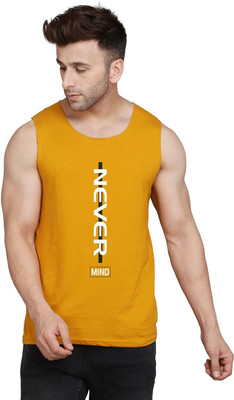 TEEFOX Typography Men Round Neck Yellow T-Shirt