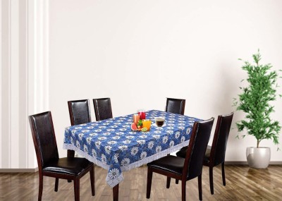 Dasvilla Floral 8 Seater Table Cover(Blue, PVC)