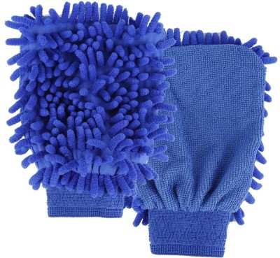 Miwings Microfiber Vehicle Washing  Washing Mitt Hand Glove(Pack Of 2)