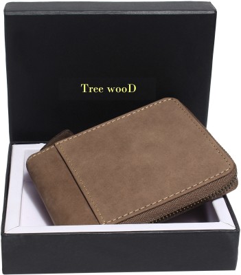 Tree Wood Men Travel, Casual, Trendy Brown Genuine Leather Wallet(5 Card Slots)