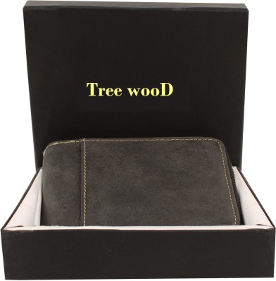 Tree Wood Men Travel, Casual, Trendy Black Genuine Leather Wallet(5 Card Slots)
