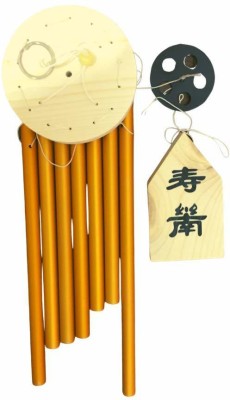 Ripe India Feng Shui Vastu 7 Pipes Rods Wooden Wind Chime for Balcony with Good Sound for Positive Energy Wood Windchime(25 inch, Multicolor)