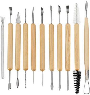 Sabahz Trading 11x Craft Wooden Clay Tools Set
