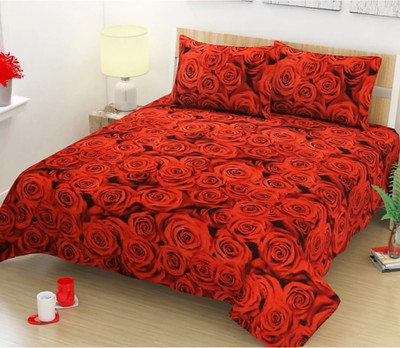 Heena Art 160 TC Polycotton Double Printed Flat Bedsheet(Pack of 1, Multicolor)
