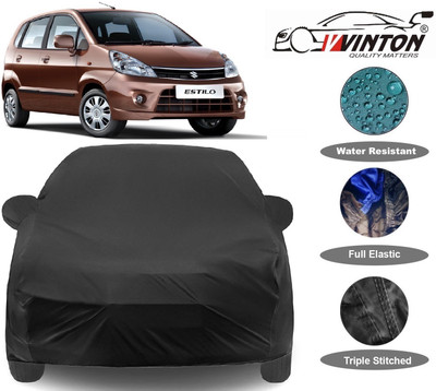 V VINTON Car Cover For Maruti Suzuki Zen Estilo (With Mirror Pockets)(Black)