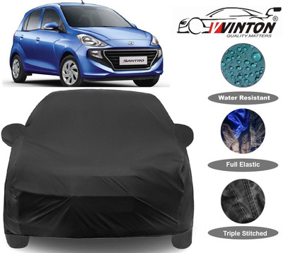 V VINTON Car Cover For Hyundai Santro Asta Petrol (With Mirror Pockets)(Black)