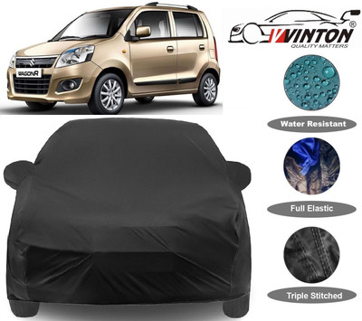 V VINTON Car Cover For Maruti Suzuki WagonR (With Mirror Pockets)(Black)