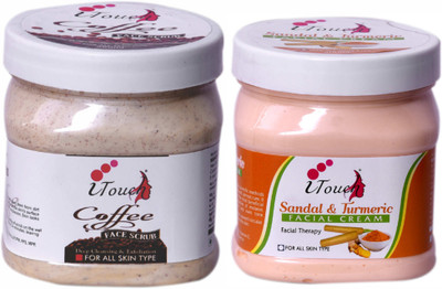 I TOUCH HERBAL Coffee Scrub 500 ml + Sandal And Turmeric Cream 500 ml ( Pack Of 2 x 500 ml )(2 Items in the set) I TOUCH HERBAL Coffee Scrub 500 ml + Sandal And Turmeric Cream 500 ml ( Pack Of 2 x 500 ml )(2 Items in the set)