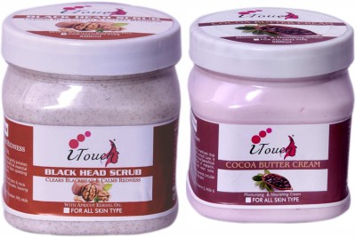 I TOUCH HERBAL Blackhead Scrub 500 ml + Cocoa Butter Cream 500 ml ( Pack Of 2 x 500 ml )(2 Items in the set)