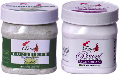 I TOUCH HERBAL Cucumber Scrub 500 ml + Pearl Cream 500 ml ( Pack Of 2 x 500 ml )(2 Items in the set)