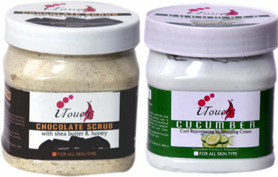 I TOUCH HERBAL Chocolate Scrub 500 ml + Cucumber Cream 500 ml ( Pack Of 2 x 500 ml )(2 Items in the set)