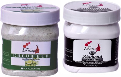 I TOUCH HERBAL Cucumber Scrub 500 ml + Diamond Cream 500 ml ( Pack Of 2 x 500 ml )(2 Items in the set)