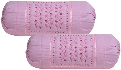 Shri Krishana Fabrics Cotton Bolsters Cover(Pack of 2, 40 cm*80 cm, Pink)