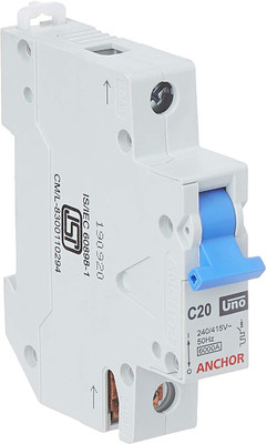 Anchor By Panasonic 99004 UNO (6kA) 20 Ampere C Curve Single Pole MCB 99004 MCB(1)