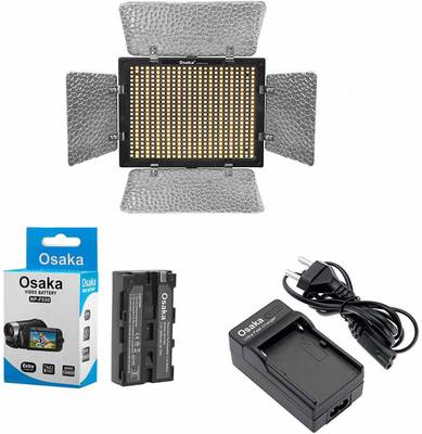 Osaka LED Video Light OS 528 Slim with 3800 mAH F550 Battery & Ultra Fast Charger for All DSLR and Video Cameras and YouTube Video Shooting. 2450 lx Camera LED Light