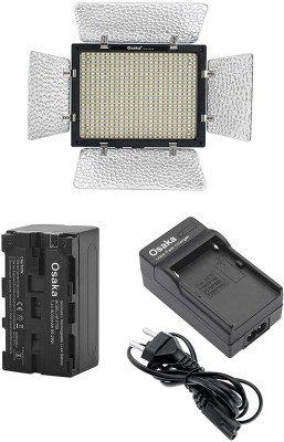 Osaka Bi-Color Dimmable LED Video Light OS 528 Slim for Nikon Canon Sony Panasonic DSLR and Video Cameras and YouTube Video Shooting with F750 Battery 8000 mAh & Ultra Fast Charger Flash(Black)