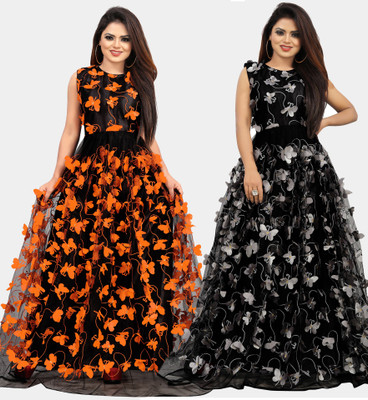 DECOFIN Flared/A-line Gown(Black)