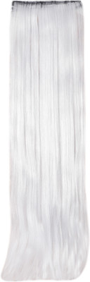 navjai Clip In White Long Straight Halloween  Extension for Women Hair Extension