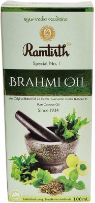 Ramtirth Brahmi Oil - 22 Exotic Ayurvedic Herbs blended in Pure Coconut Oil - 100 ML Hair Oil(100 ml)