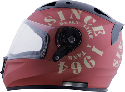 Steelbird SA-1 Aeronautics Tank Full Face ISI Certified Helmet Motorbike Helmet(Matt Maroon Gold with Clear Visor)