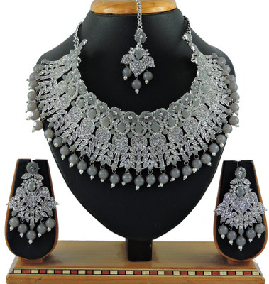 VATSALYA creation Alloy Gold-plated Grey, Silver Jewellery Set(Pack of 1)