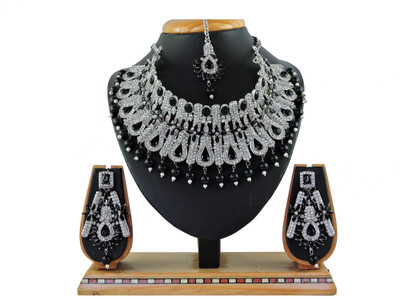 VATSALYA creation Alloy Gold-plated Black, Silver Jewellery Set(Pack of 1)