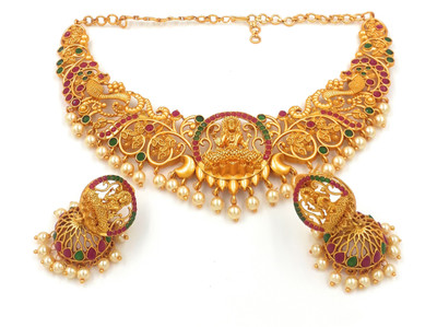 Anujeet Fashion Hub Copper Green, Red Jewellery Set(Pack of 1)