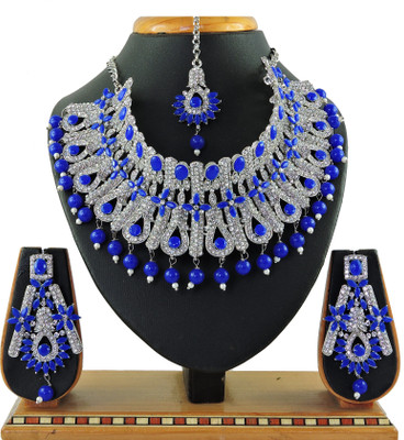 VATSALYA creation Alloy Gold-plated Blue, Silver Jewellery Set(Pack of 1)