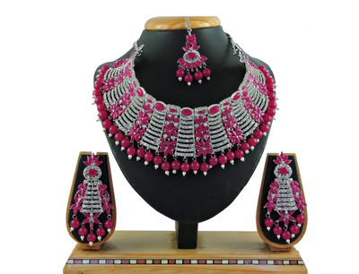 VATSALYA creation Alloy Gold-plated Purple Jewellery Set(Pack of 1)